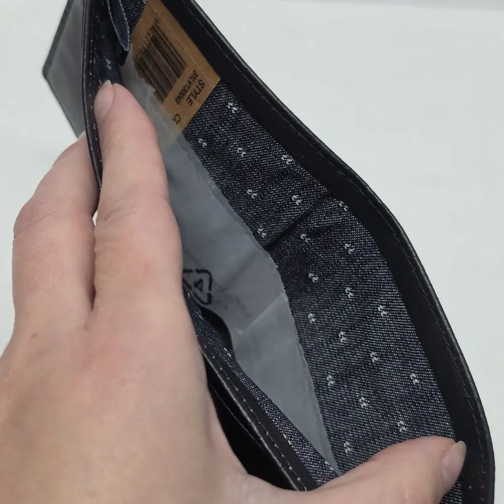 Levi's Men's Bifold Wallet RFID Identity Theft Protection Black Coated Leather